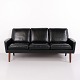 Canapé Vintage 3 Places en Cuir Noir Design Danois des Années 1960
