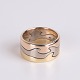 Bague Fusion Georg Jensen en or 18 carats, composée d’or rouge, d’or blanc et d’or rose.