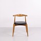 Chaise CH20 en Chêne et Cuir Noir par Hans J. Wegner pour Carl Hansen & Søn