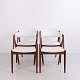 Ensemble de 4 Chaises Modèle 31 en Teck et Cuir Blanc par Kai Kristiansen Années 1960