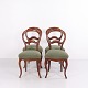 Ensemble de 4 Chaises Néo-Rococo en Bois Foncé avec Assise Verte vers 1860–1880