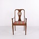 Fauteuil Ancien en Bouleau Teinté avec Tissu Rayé vers 1890–1910
