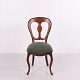 Chaise Ancienne en Bois Foncé avec Assise Verte vers 1860–1880