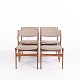 Ensemble de Quatre Chaises Erik Buch en Palissandre et Tissu Design Danois Années 1960