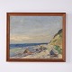 Paysage Côtier avec Rochers et Mer dans un Cadre en Bois 44 x 53 cm
