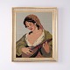 Tableau Brodé avec Femme et Instrument à Cordes 1930