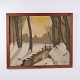 Poul Steffensen Paysage d’Hiver avec Ruisseau et Pont 1945 89 x 107 cm