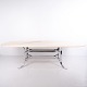 Grande Table à Manger Ovale en Marbre Rose et Métal Chromé de Illums Bolighus