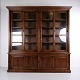 Grande Bibliothèque Ancienne en Chêne avec Portes Coulissantes Vitrées vers 1890–1910