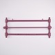 Ancien Porte-Manteau Mural en Bois Peint Rose vers 1900