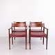 Ensemble de Quatre Fauteuils Arne Vodder Modèle 418 B en Palissandre et Cuir Bordeaux Sibast Années 1960