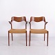 Paire de Fauteuils de Salle à Manger N.O. Møller Modèle 55 en Teck et Tressage J.L. Møllers Møbelfabrik Années 1960